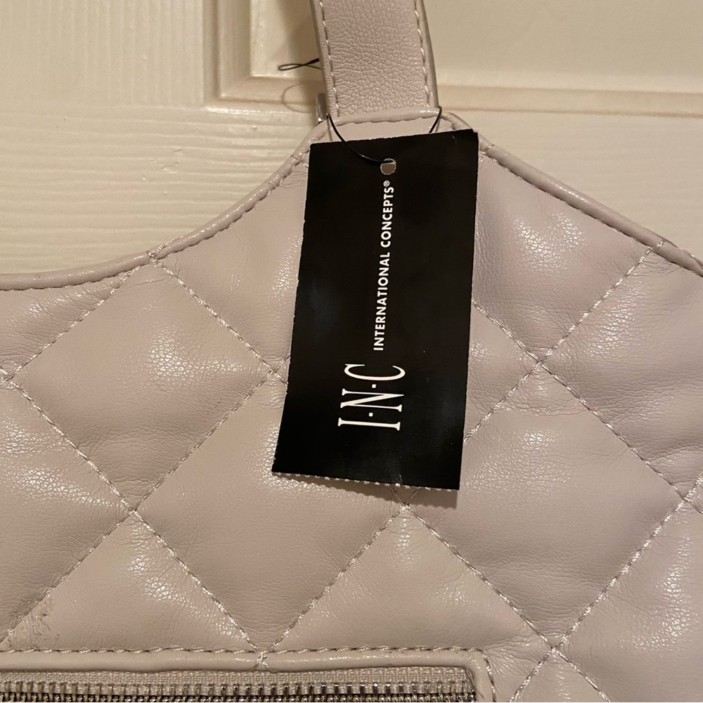 I.N.C. International Concepts Andria Quilted Extra Large Tote Bone NWT - Picture 6 of 13